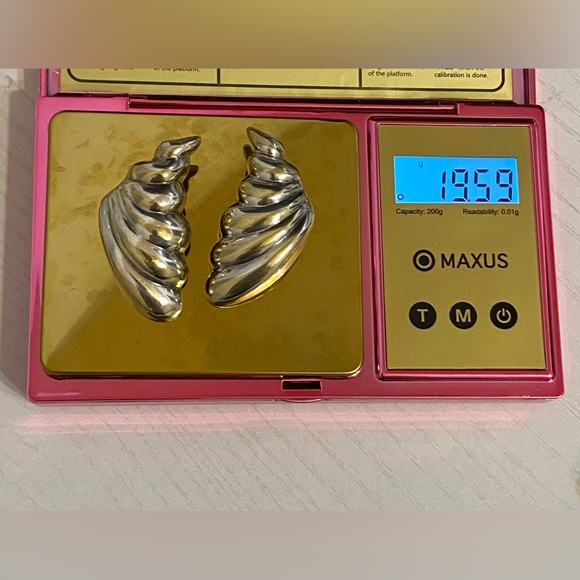 Vintage Taxco Sterling Silver Swirl Clip On Earrings - Picture 11 of 11